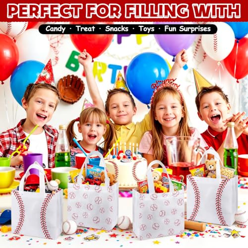 Soarvita 12 Pack Baseball Goodie Bags - Reusable Party Favor Bags