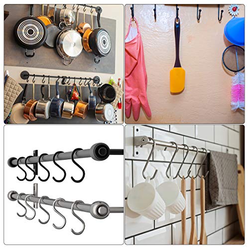 uxcell 2 Inch Stainless Steel S Hooks - 8pcs Multi-Purpose Hangers