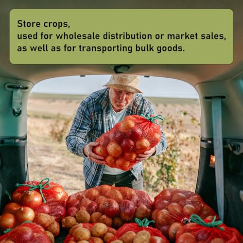 Reusable 14" x 24" Onion Bags - 10 Pack Drawstring Vegetable Storage