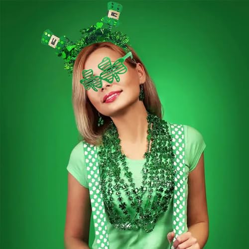 St. Patrick's Day Shamrock Headband and Glasses Party Accessory Set