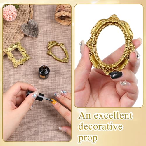 10 Mini Gold Picture Frames - Vintage Resin Wall & Table Displays