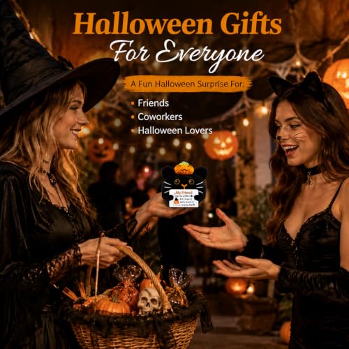 Hixkvpen Halloween Black Cat Gift Basket Stuffer - Cat-friend Variant, Cute & Spooky Decor