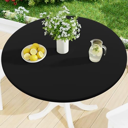 Smiry Round Spandex Tablecloth - Waterproof Elastic Cover for 45"-56" Tables