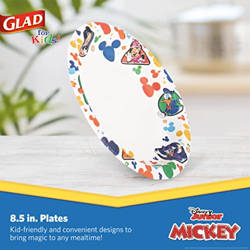 Glad for Kids Disney Mickey and Friends Paper Plates, 8.5 Inch, 40 Count