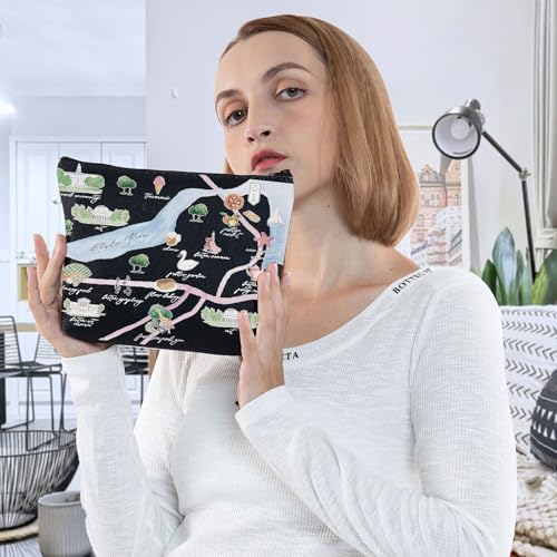 Boston City Map Cosmetic Bag Waterproof Travel Makeup Pouch