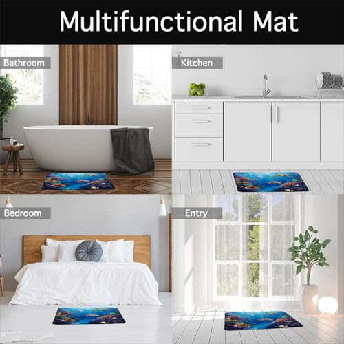 Ocean Underwater World Bath Mat 17.8"x29.5" Soft Microfiber Rug