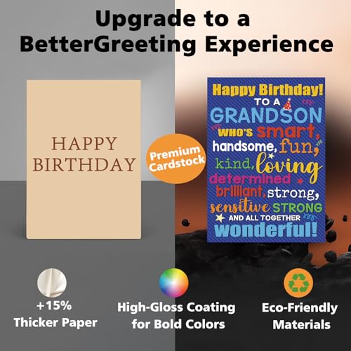 Grandson Birthday Card from Grandparents - Colorful Design