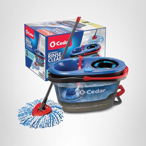 O-Cedar RinseClean Spin Mop & Bucket System | Clean with Water | Removes 99% of Bacteria