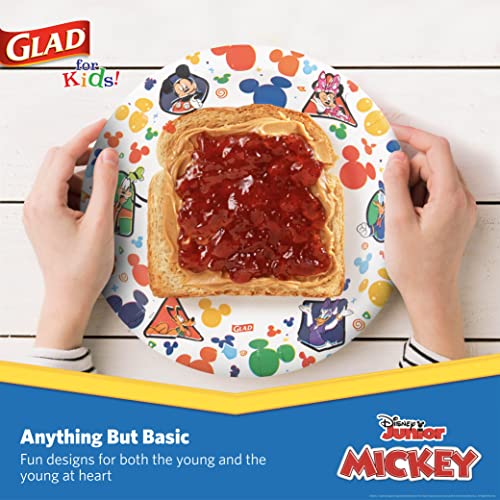 Glad for Kids Disney Mickey and Friends Paper Plates, 8.5 Inch, 40 Count
