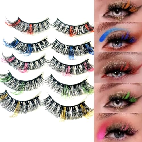 Sunniess Ombre Colored Silk False Eyelashes Fluffy Wispy D Curl