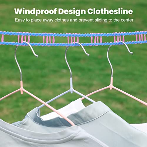 HISAFA 3-Pack Windproof Clothesline, 16ft Portable Laundry Drying Rope