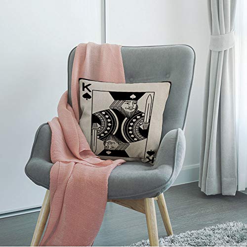HGOD DESIGNS King of Spades Poker Throw Pillow Cover, 18x18 Inch - Z18