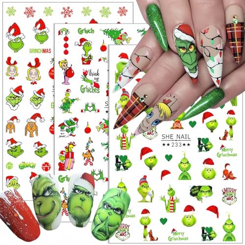 Christmas Nail Art Stickers 3D Self-Adhesive Winter Xmas Decals