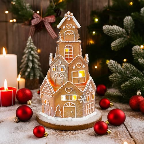 Lighted Gingerbread House Christmas Decoration with LED Lights