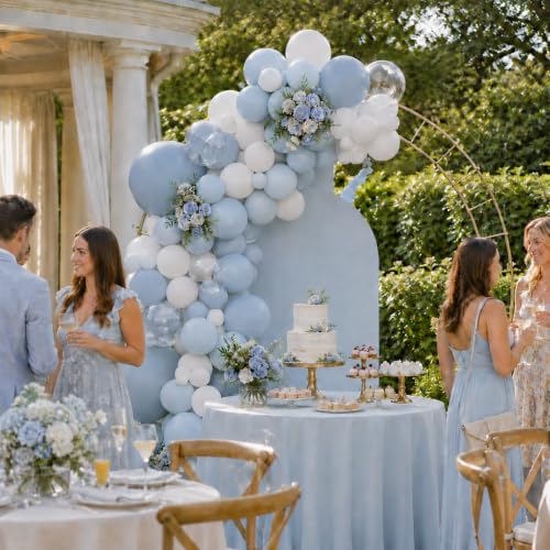 Dusty Blue Balloon Arch Kit - 156 Pcs Baby Shower & Party Decor