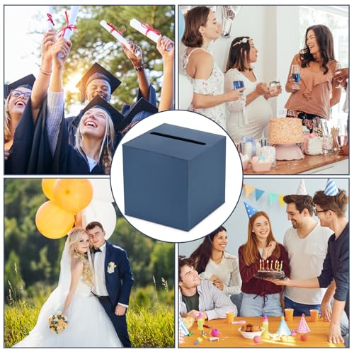 Navy Blue Card Box for Weddings & Events - 9.8" x 9.8"