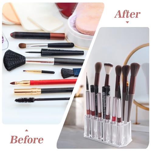 Acrylic Lip & Eyeliner Organizer with 20 Slots - Makeup Display Case