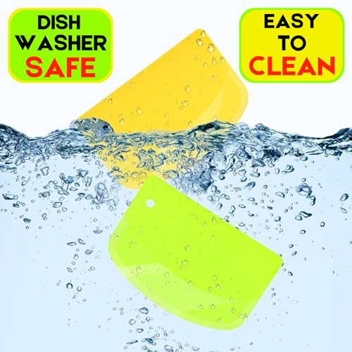 SURDOCA Dough Scraper Set - 3 Food-Grade Plastic Scrapers 5.31x3.64"