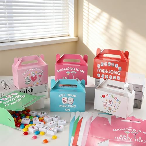 12 Mahjong Gift Boxes - Colorful Party Favor Treat Boxes