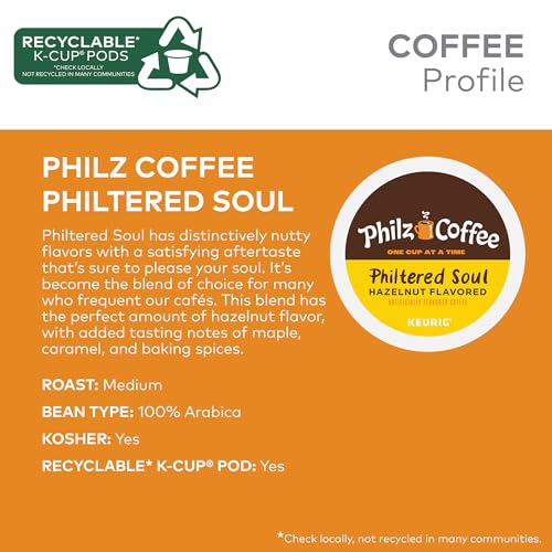 Philz Coffee Philtered Soul K-Cup Pods, Medium Roast Hazelnut, 10 Count