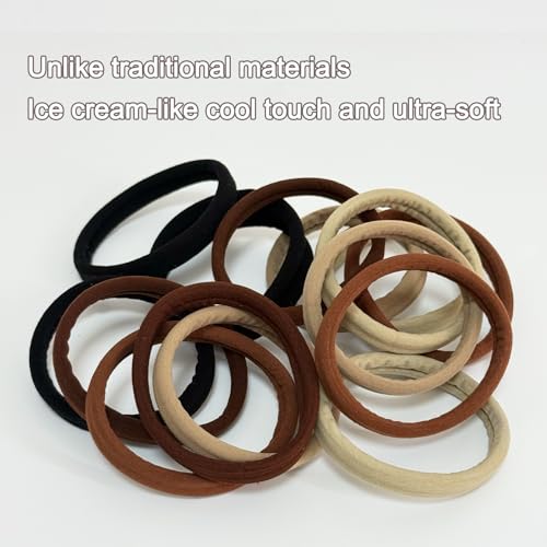 Jseng 15 Pack Seamless Hair Ties - Ultra Soft Stretchy No Damage Elastic