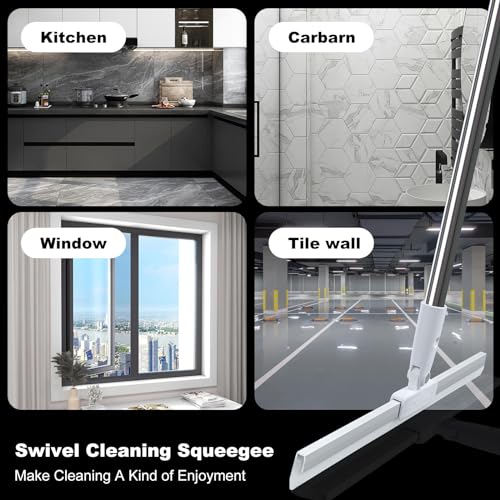 JOYBOS Adjustable Rubber Squeegee Broom for Floor & Window Cleaning