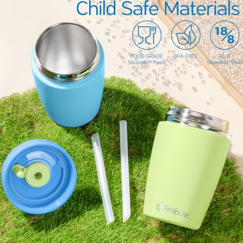 Fimibuke 12oz Stainless Steel Toddler Sippy Cup Spill Proof Kid Tumbler