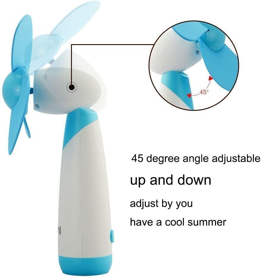 Skiennix Mini Handheld Fan - Portable Battery-Powered Fan with Soft Foam Blades | Blue