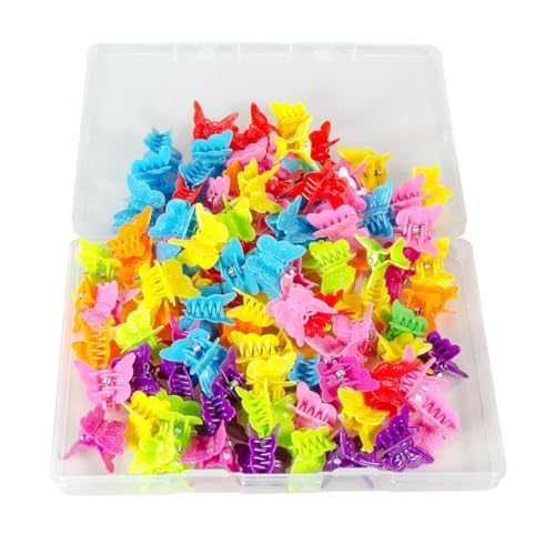 50-Piece Mini Butterfly Hair Clips Assorted Colors Small Claw Clips