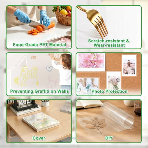 Shackcom Clear Contact Paper Roll 15.7in x 118in - Self-Adhesive Backsplash & Shelf Liner
