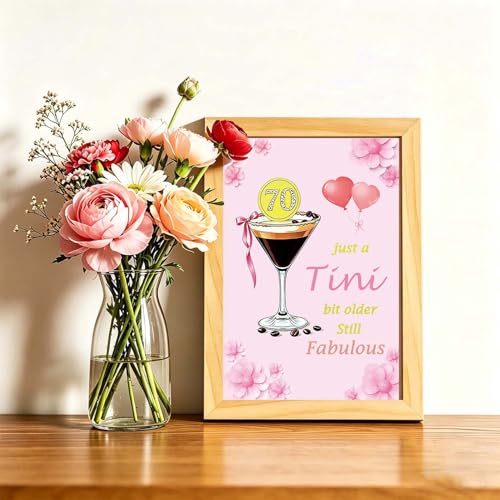 70th Birthday Card for Her - A Tini Bit Older, Still Fabulous