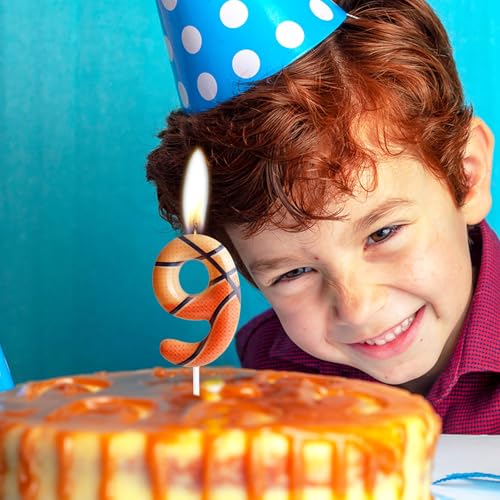 Basketball Birthday Candle - Number 8 Cake Topper for Kids