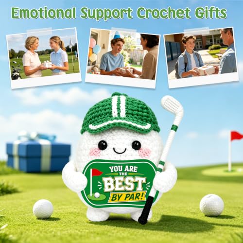 Funny Crochet Golf Ball Gift - Unique Positive Golfing Accessory