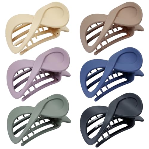 Dizila 6 Pieces Plastic French Hair Barrettes, Strong Hold Flat Hair Claws