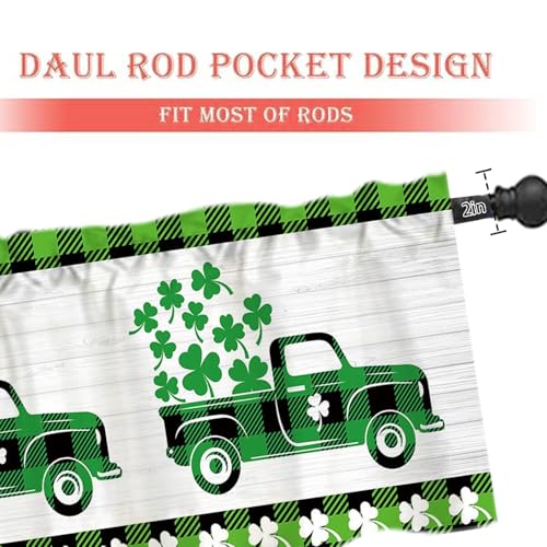 St. Patrick's Day Buffalo Plaid Window Valance 54x18 Inch