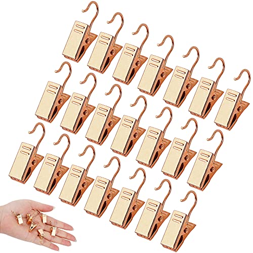 JANYUN Gold Mini Heavy Duty Hook Clips - 30 Pack for Curtains & Photos