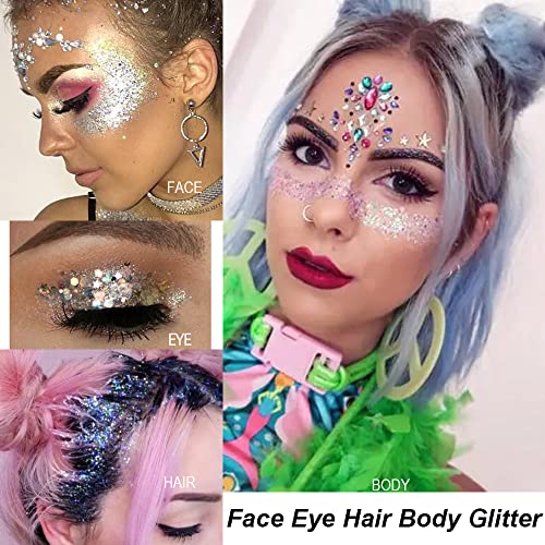 Mysense Pink Body Glitter Gel 30g - Chunky Festival & Concert Makeup