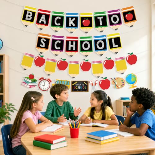 Back to School Decorations Banner Set - Reusable & Pre-Strung