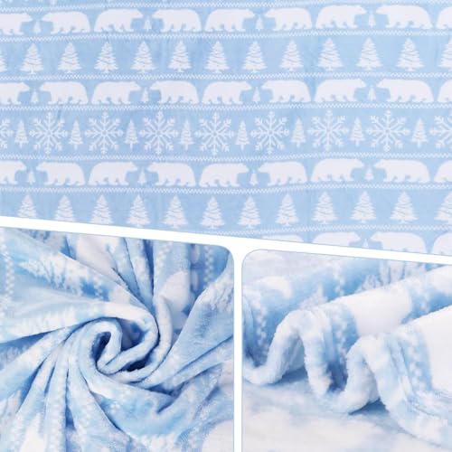 ROC PARTY Polar Bear Christmas Throw Blanket, Soft Fleece 50" x 60"