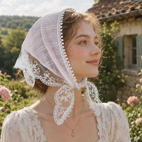 3 Pcs Lace Head Scarf Vintage Floral Boho Hair Bandana for Women
