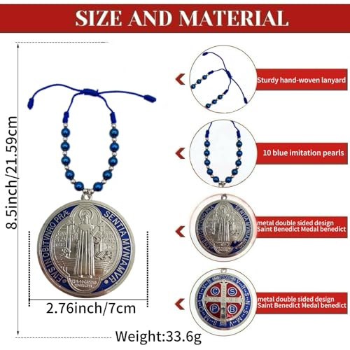 Set of 2 Golden Saint Benedict Medals - Catholic Protection Charms