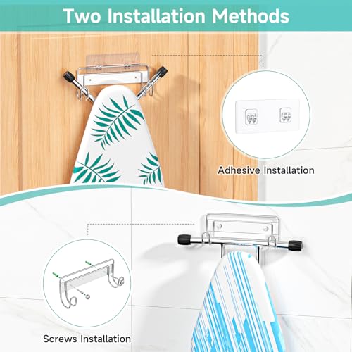LOXSUN Stainless Steel Ironing Board Hanger - Wall Mount for T & Y Leg