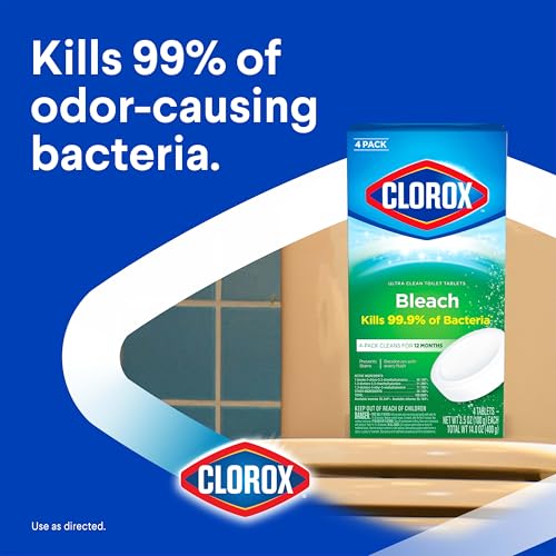 Clorox Ultra Clean Toilet Bowl Tablets - 4 Count Bleach Cleaner