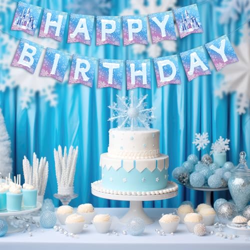 Frozen Birthday Banner - Happy Birthday Decorations for Kids