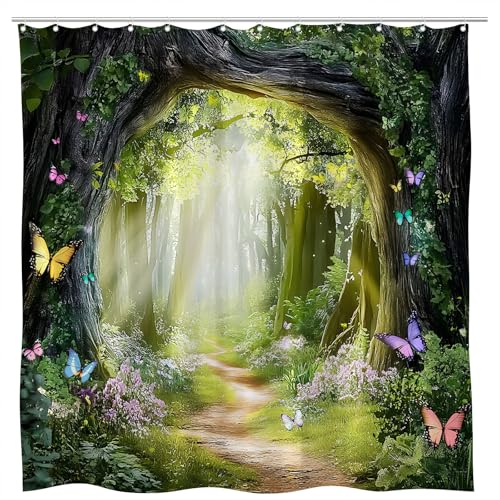 Green Forest Fantasy Shower Curtain - 70" W x 70" L - Pack of 1