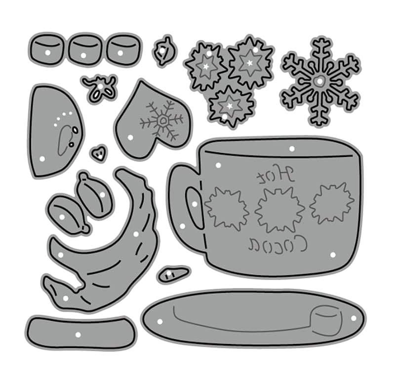 Snowman Cocoa Cup Metal Die Cut for Scrapbooking & Card Making