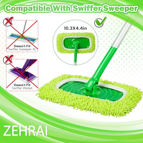 6 Pack Reusable Microfiber Mop Pads for Swiffer Sweeper - Machine Washable