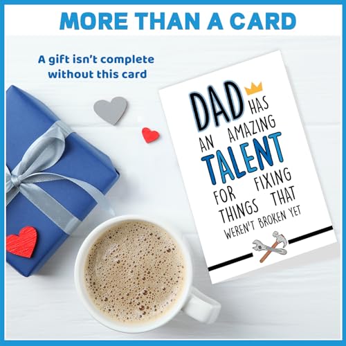 Funny Father's Day Greeting Card with Envelope and Sticker for Dad
