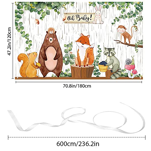 Woodland Baby Shower Backdrop Banner - Jungle Animals Theme