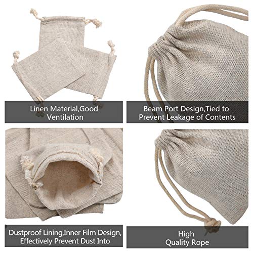 Calary 5x6.9 Inch Cotton Drawstring Bags - 25 Pack Muslin Pouches